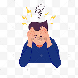 烦恼女孩3dc4d立体调皮黄人表情包卡通搞笑读书立体emoji苦恼挠头发