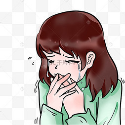 伤心委屈女孩圆圈线性卡通表情图表孩子与家长在第一天学校emo表情包