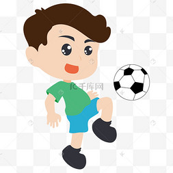 运动人物踢足球的小孩