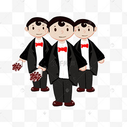 拿着鲜花的伴郎