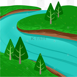 河流卡通图案图片