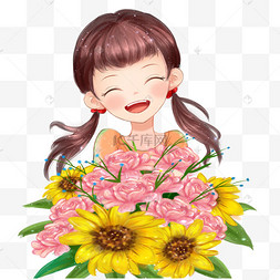 母亲节送花的女孩