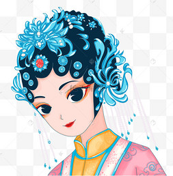 旦角京剧女中国戏曲风国潮国潮描金中国风京剧人物花旦兔年糖果色京剧