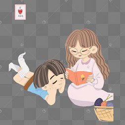 讲故事儿童卡通插画图片-讲故事儿童卡通插画图片素材免费下载-千库网
