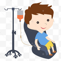 矢量医疗健康输液护士输液卡通人物生病挂盐水医护输液病患患者输液打