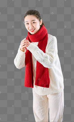 手绘卡通矢量新年过年拜年新年传统习俗拜年手绘插画过年新春女生白底