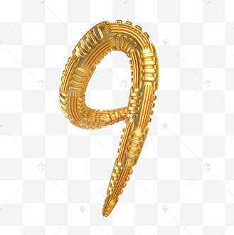 深色金属数字9