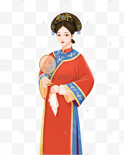 手绘如懿传人物贵妃古代人物清朝卡通小人妃子贵妃后宫皇妃子贵妃古风