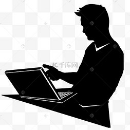 商务办公男子剪影