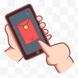 手机拿好抢红包彩色3d立体创意卡通手拿手机爱心手势上班哪有咖啡苦