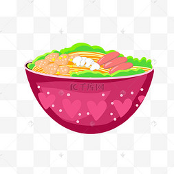 美味米粉矢量手绘卡通面条一碗新鲜的早餐免抠图没有搜到合适的元素?