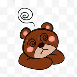 可爱小熊晕圈q版可爱小熊表情包凌乱手绘卡通可爱萌宠
