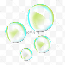 酸性荧光折射镭射绿色透明气泡