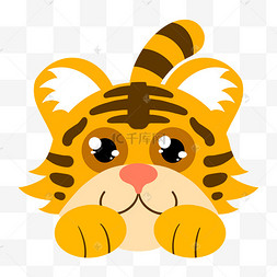 扁平可爱小老虎动物虎年