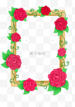玫瑰花花藤边框