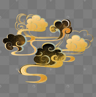 中国风描金烫金云纹