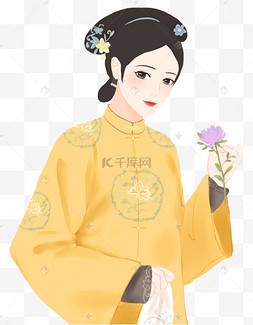 唐仕女手绘如懿传人物贵妃古代人物清朝卡通小人妃子贵妃后宫皇妃子