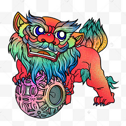 国潮辟邪吉祥狮子