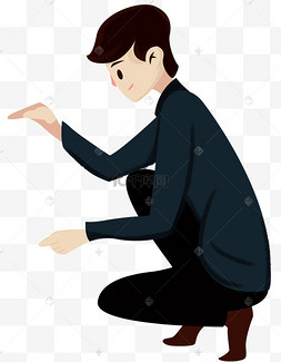 卡通蹲人