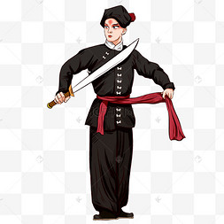 手绘京剧戏曲演艺人物演员武松