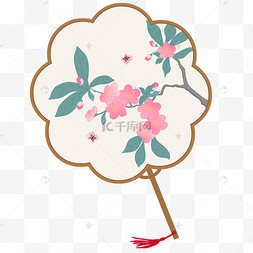桃花古风古典圆扇扇子