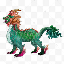 中国风红色流云锦鲤矢量免抠素材国潮凤凰神兽神话动物飞鸟麒麟绿神兽
