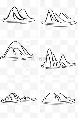中国风山水简笔画