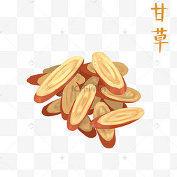 中药药材甘草中药中草药植物药材白果银杏卡通有趣的数字枸杞中药药材