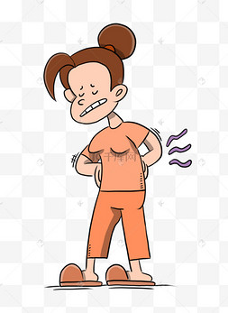 抑郁症腰酸背痛女性健康抑郁症女权女孩卡通贴纸