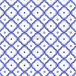 青花瓷四瓣花纹样