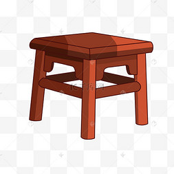 中式椅子红木球杆古代家具镂空花纹桌子中国风桌子手绘插画红木复古