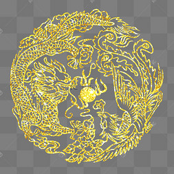 金色龙凤纹饰