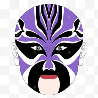 紫色脸谱装饰