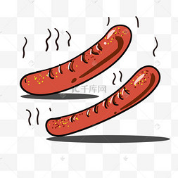 卡通烤火腿肠夏日水果拼盘营养新鲜健康美食烤肠热狗肠川味腊肠腊肉熏