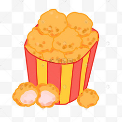 黄色的鸡米花插画