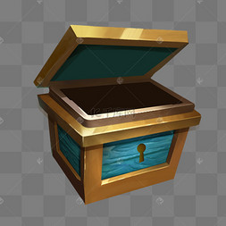 复古红黑色宝箱插图原画游戏古代礼盒金杯宝藏剪贴画新年中国风卡通