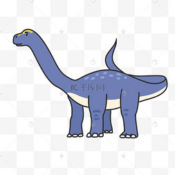 卷尾巴的紫色恐龙插画卡通可爱紫色恐龙紫色恐龙卡通插画紫色恐龙动物