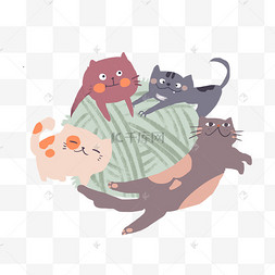 线团和小猫咪的小确幸png