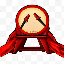 擂台矢量手绘卡通拳击古风大院内灯笼高挂锦鲤跳跃舞台擂台对抗pk比武