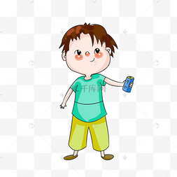 卡通可乐男孩