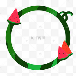 西瓜边框卡通免扣png夏天夏季夏日边框夏日水果透明边框夏天卡通可爱