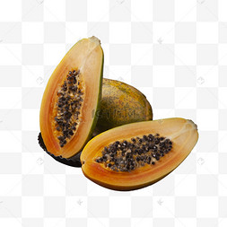 两个新鲜的木瓜png