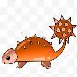 可爱橙色锤头龙插图