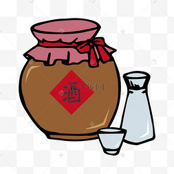 免抠素材清明节酒坛和碗矢量免抠素材高粱酒白酒没有搜到合适的元素?