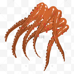 香辣鱿鱼烧烤烤鱿鱼美味烧烤烤鱿鱼卡通烤鱿鱼烤串插画美味鱿鱼串烤鱿