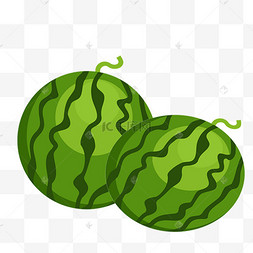 二个绿色西瓜免抠图