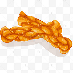 麻花小吃矢量图棕色咖啡色绳子手绘面具绳子免扣png2019年元宵节吃