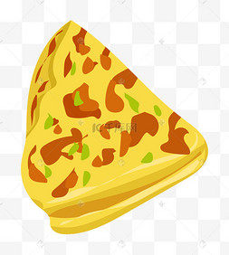 小吃鸡蛋饼的插画