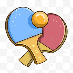 乒乓球运动乒乓球球拍体育活动卡通手绘体育项目运动项目器材乒乓球