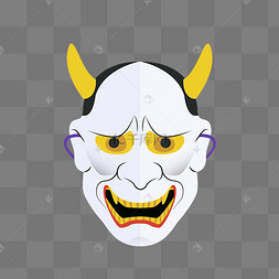 卡通手绘日本传统面具般若面具
